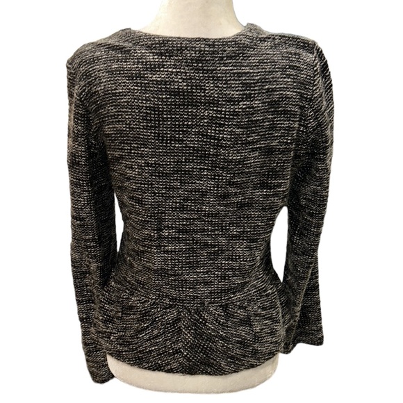 J. Crew Boucle Tweed Peplum Black Gray White Cropped Blazer - S - Picture 9 of 14